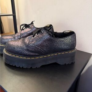 Dr. Martens Black Faux Fur Lined Platform Shoe